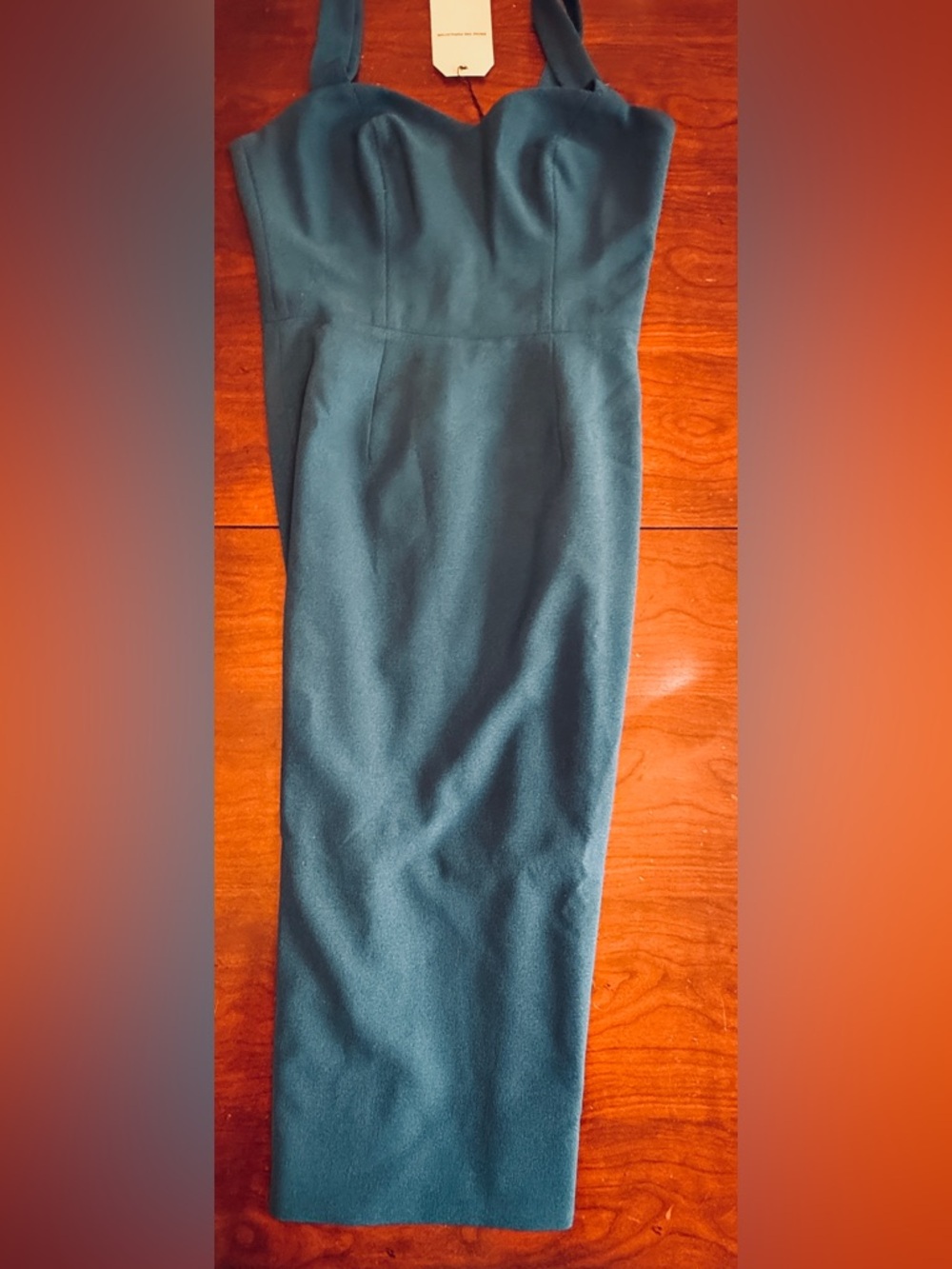 Dress the Population Slate Neck Midi Sheath Dress Nicole Sweetheart Neck Bodycon - Picture 8 of 11